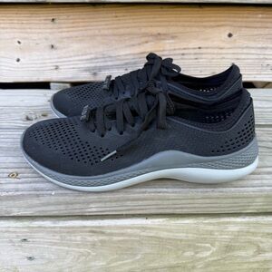 CROCS LiteRide Sneakers 360 Pacer Black Gray Lace Up 206705 Mesh Uppers Size 11